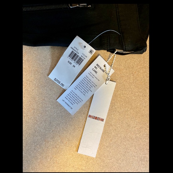 NWT Hudson Stark Nico Moto Zip Jean - Black